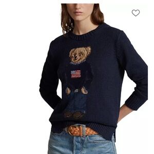 Ralph Lauren Navy Sweater with Bear Design